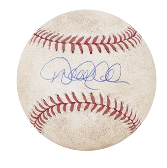 Derek Jeter Signed Game Used Baseball from Career Penultimate Game 9-27-2014 (MLB Authentication and Steiner)